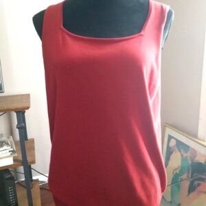 Liz Claiborne Red Silk Sleeveless Top | Size XL